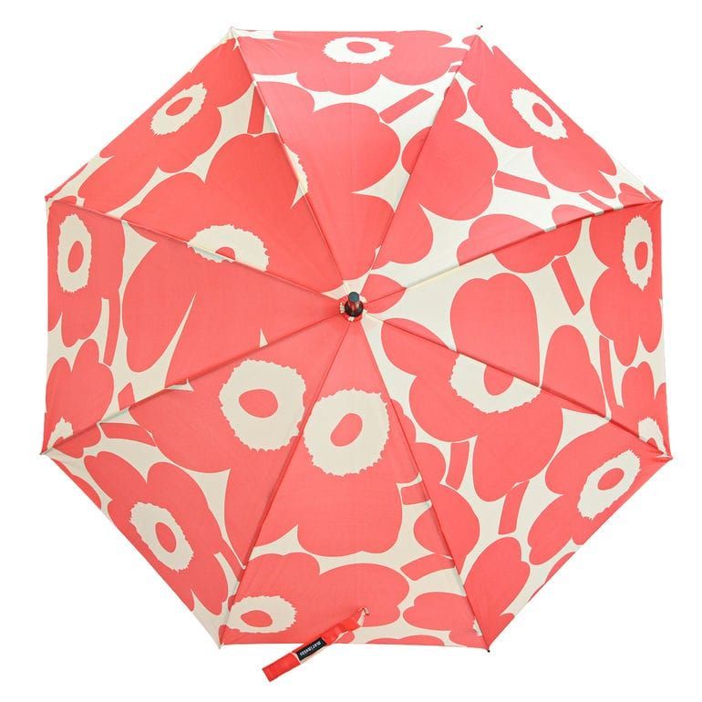 マリメッコ marimekko 傘 長傘 アンブレラ ジャンプ傘 雨傘 スティック ウニッコ コーラルレッド 94137 094137 383 北欧雑貨 北欧デザイン