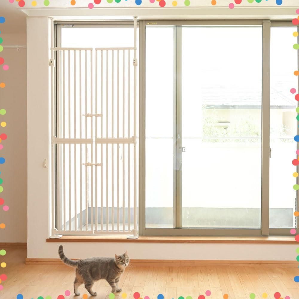 特価商品】ハイタイプ 飛び出し防止 ゲート ホワイト 猫 ペットゲート