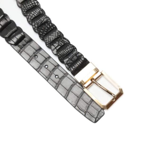 クロコダイル LJ-BG ベルト ブラック×ゴールド CROCODILE 35mm