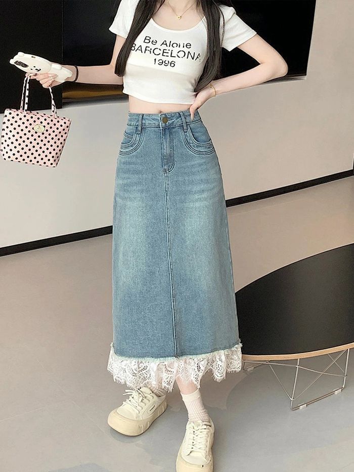 【BUL BU-BU】 未使用デニム＆レーススカート XXSサイズ Amazon.co.jp: デニムスカートミニスカートレディースショート