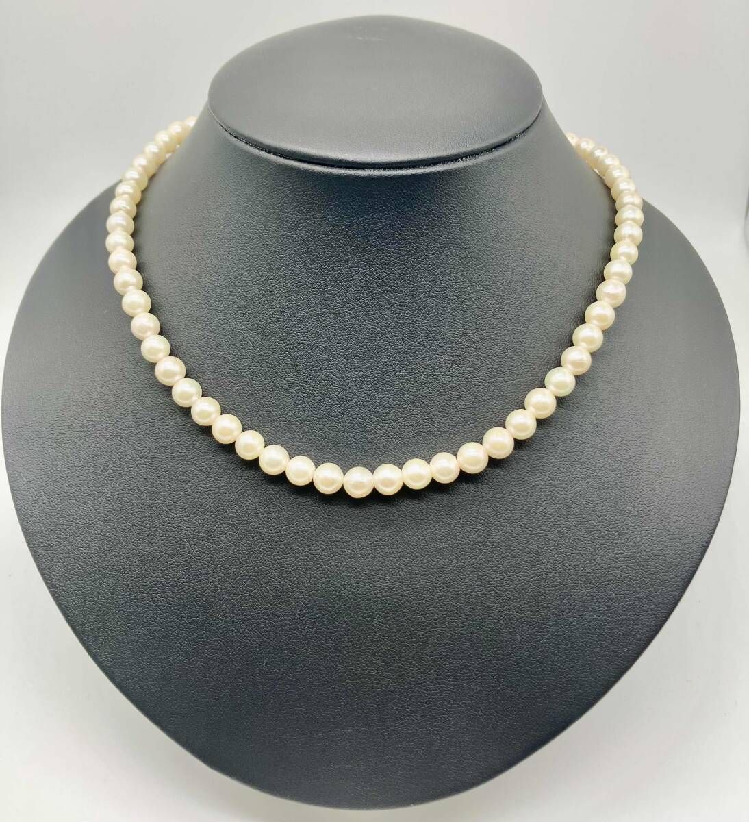 SV ネックレス パール 真珠 pearl約42cm 約28.0g 約7mm レディース