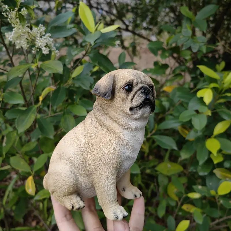 置物 動物 可愛い 犬の置物 パグ リアル ティーカップドッグ A