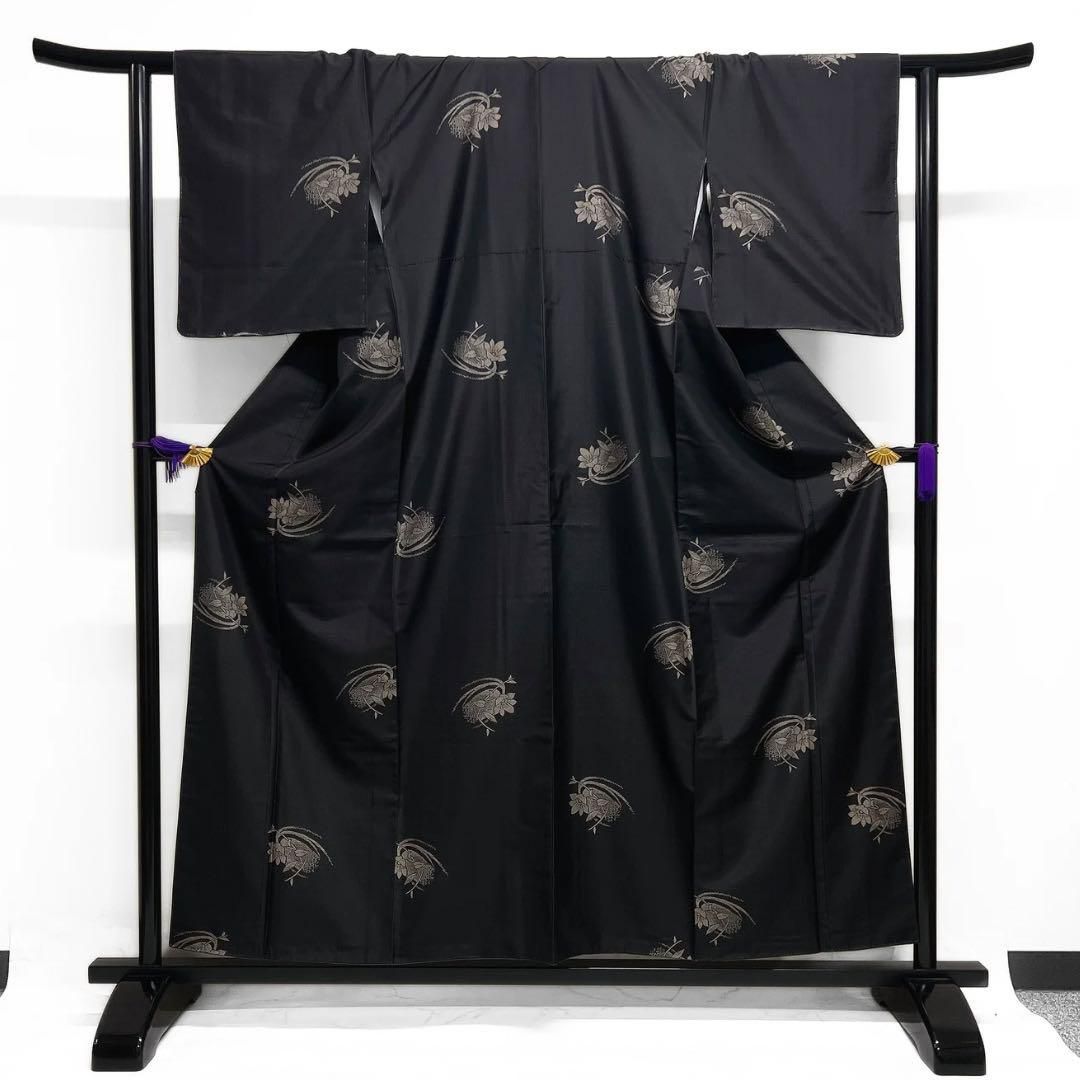 未着用 小紋 大島紬 地空き 花模様 渦巻き リーフ 着物 033a d - メルカリ