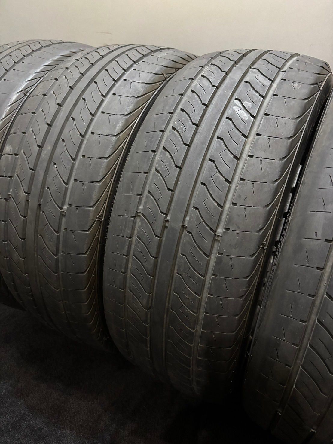 225 50R18C 107 105T 8P.R. LT ALLENCOUNTER NEWSTREET OG-20 20年製 夏タイヤ 4本 ハイエース キャラバン ホワイトレター 南8-K344