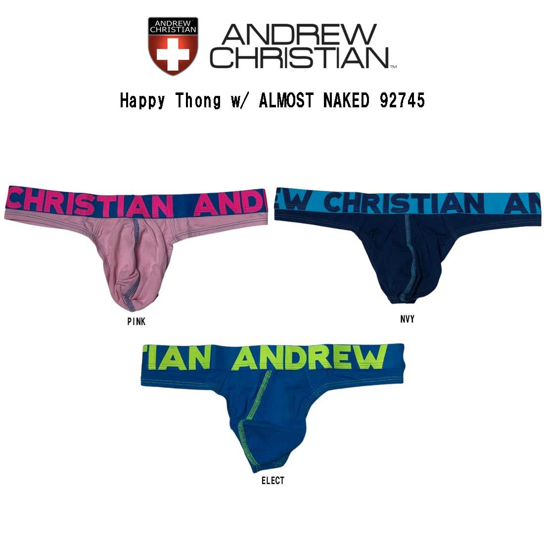 SALE ANDREW CHRISTIAN アンドリュークリスチャン ビキニ メンズ 下着 Happy Thong w ALMOST