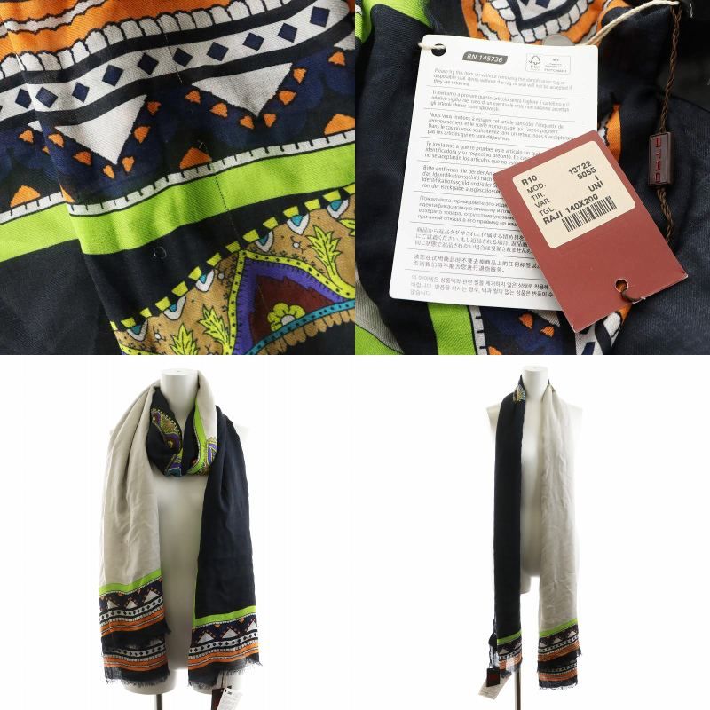 エトロ ETRO ストール フリンジ ペイズリー柄 モダール カシミヤ