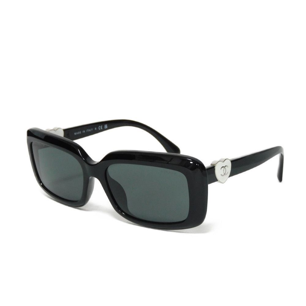 CHANEL シャネル スクエア サングラス ハートモチーフ ブラック 【公式