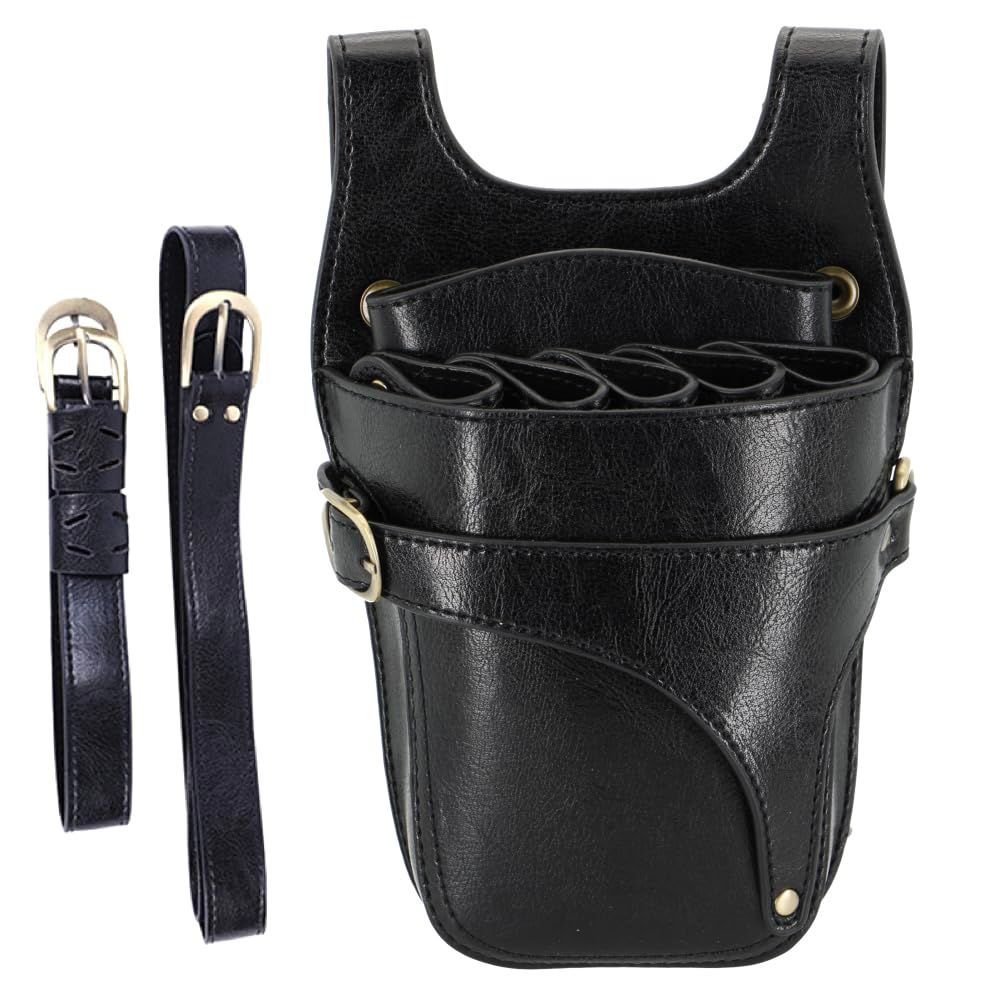 シザーケース本革 黒 5丁 シザーケース本革5丁用 -square s-