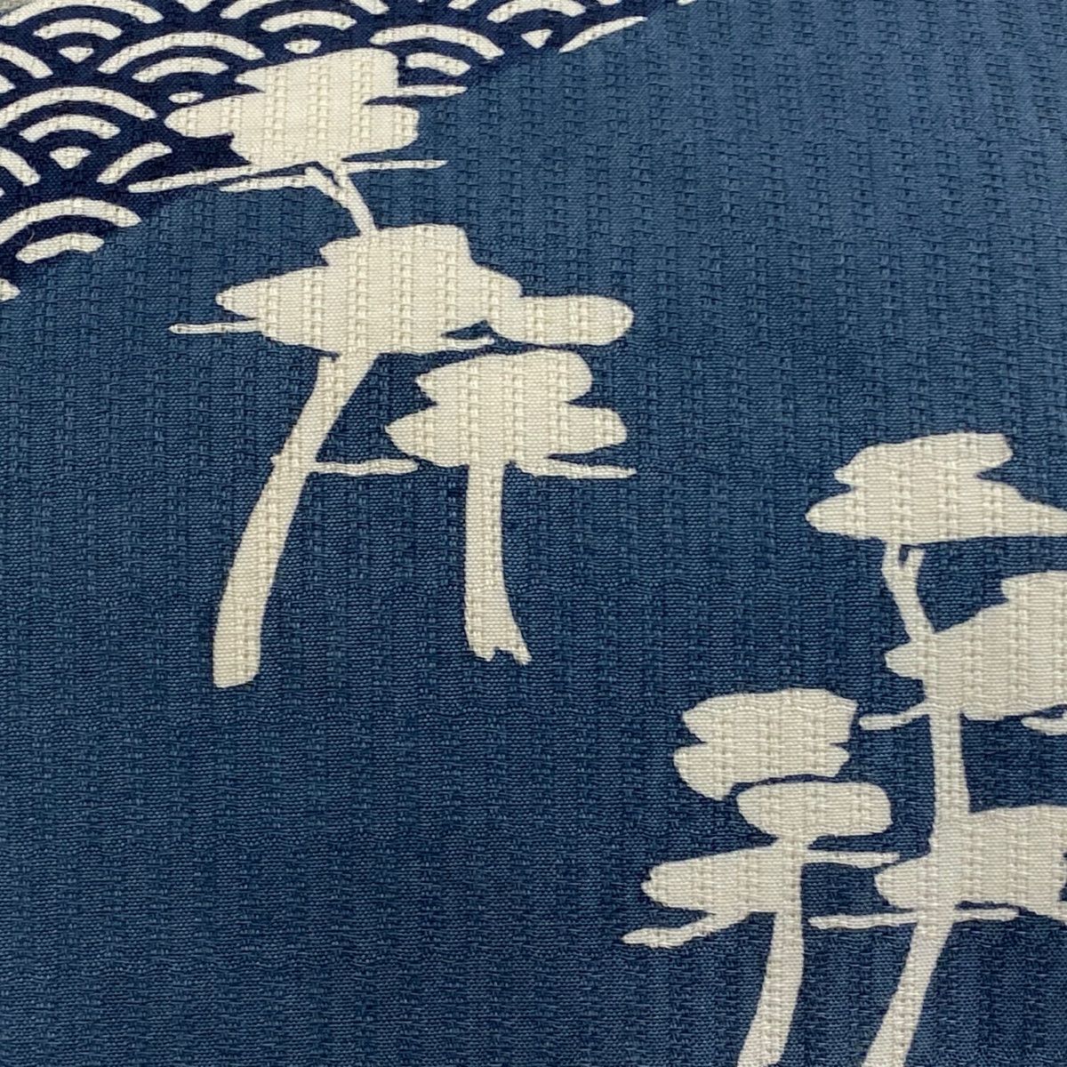 名古屋帯 栗山吉三郎 落款 松 青海波 灰色 正絹