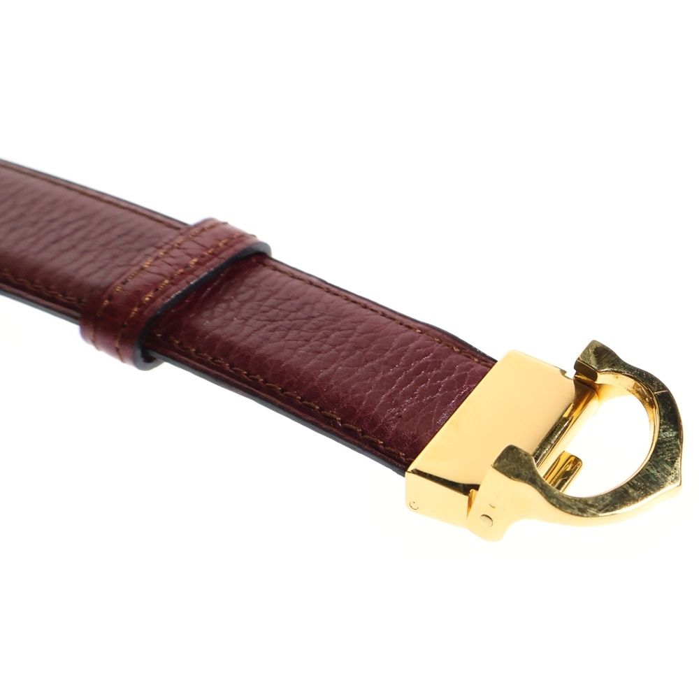 Cartier (カルティエ) ベルト レッド レザー ゴールド金具 110