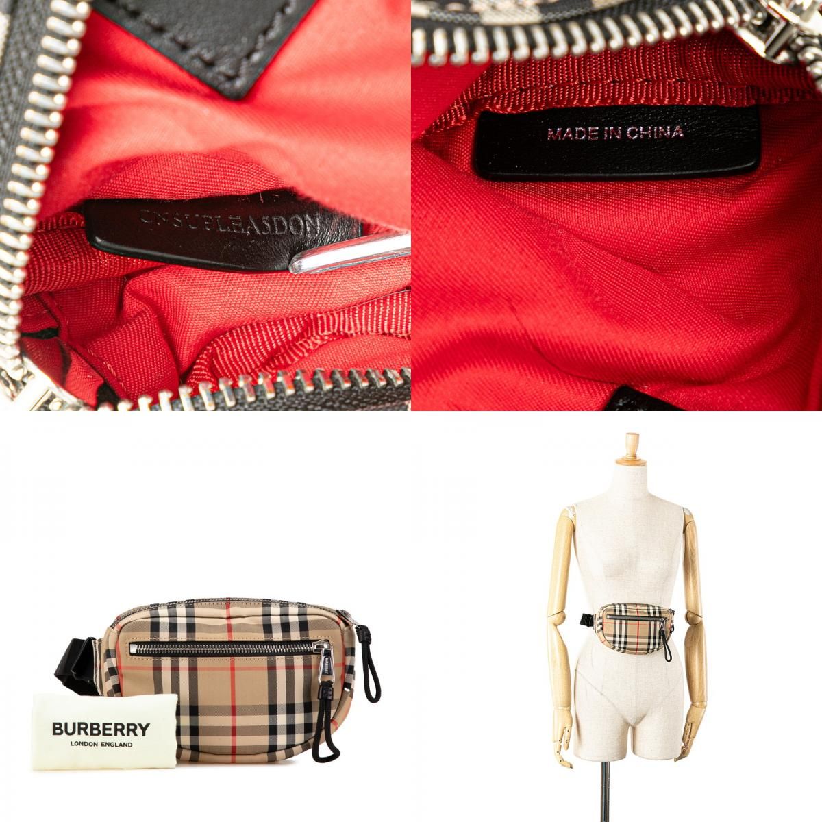 美品 BURBERRY デニム調 ノバチェック ウエストバッグ ボディバッグ