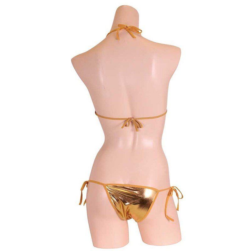 キラキラメタリック ビキニ ゴールド（コスプレ 水着 キャスト 衣装  