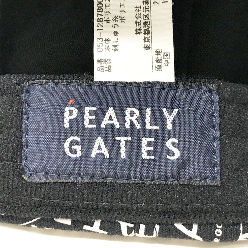 PEARLY GATES パーリーゲイツ キャップ ロゴ総柄 ブラック系 FR