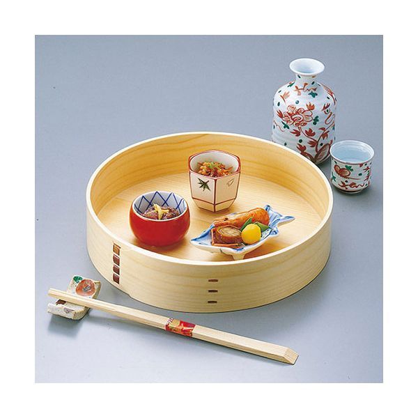 ヤマコー 用美 業務用 檜 8寸曲輪盛器 足ナシ yamaco27406