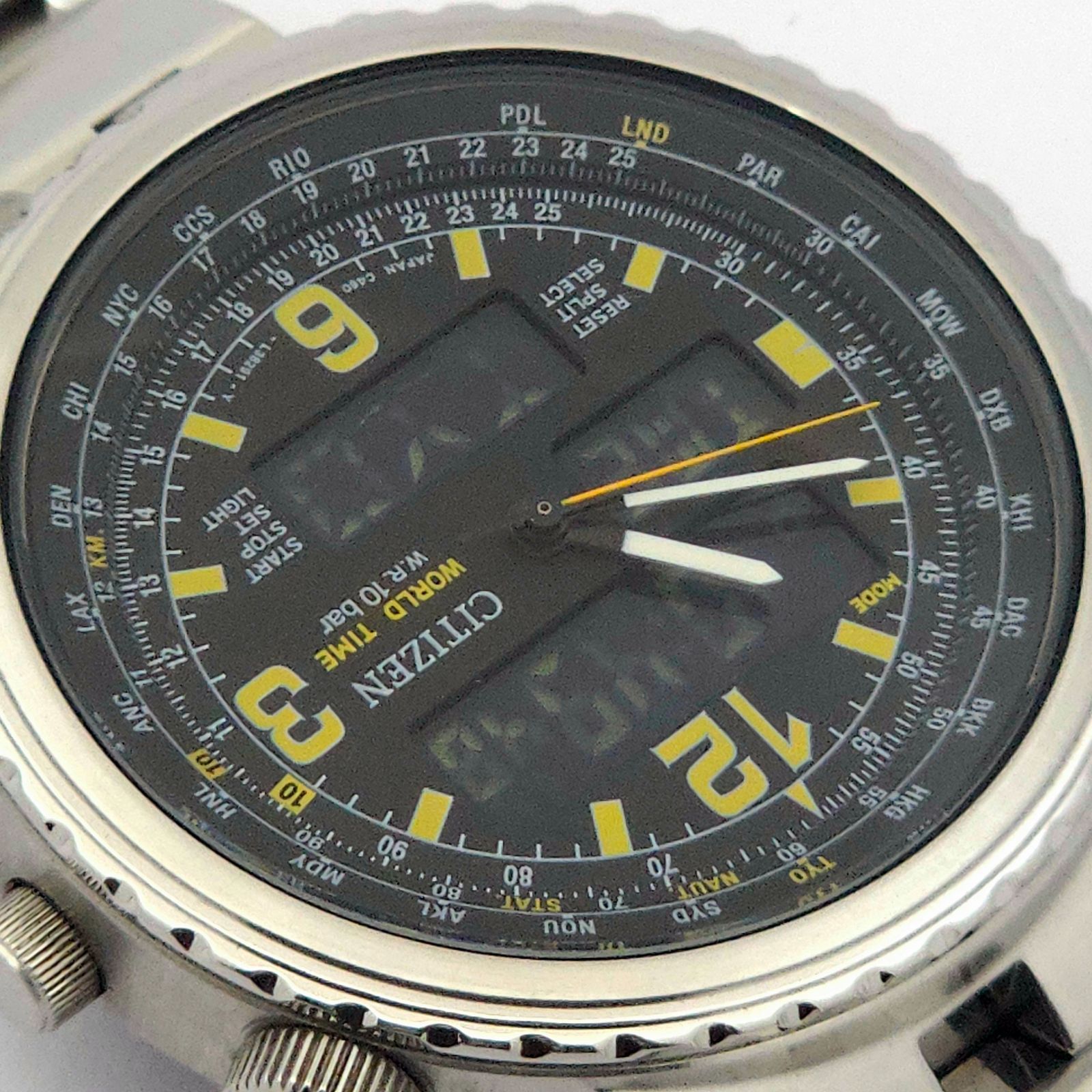 CITIZEN シチズン ワールドタイム C460-L20506 アナデジ QZ 動作