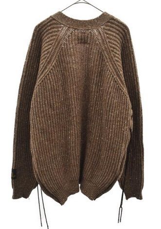 SYU.HOMME FEMM(シュウ オム フェム) Laceup Knit cardigan レース