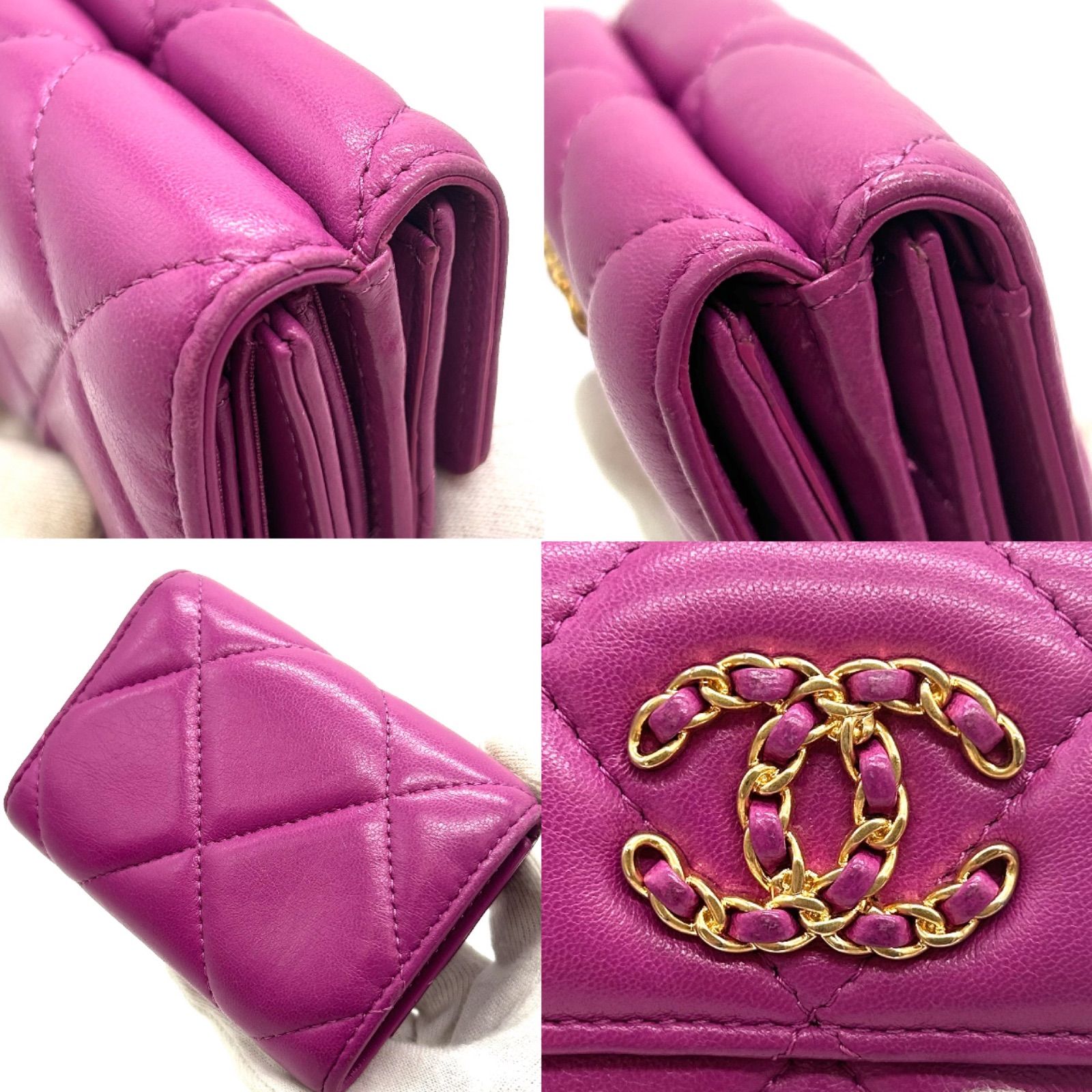 ⭐️美品 30番台⭐️CHANEL 19 三つ折り 財布 ディズヌフ マトラッセ