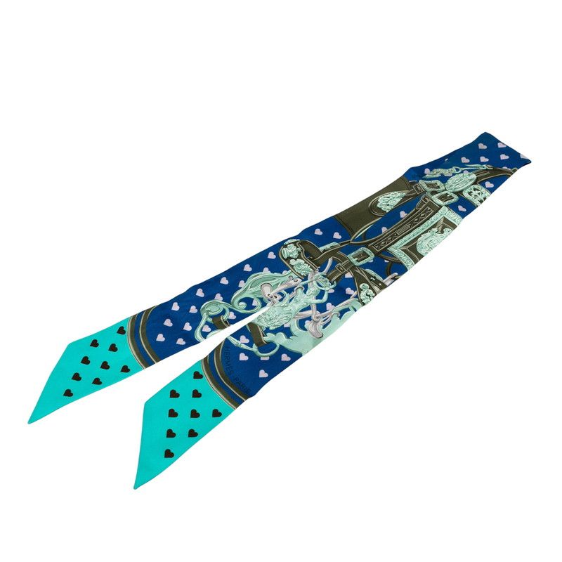 エルメス ツイリー Brides de Gala Love ブリッド ドゥ ガラ ラヴ ブルー マルチカラー シルク レディース HERMES 1-0231502