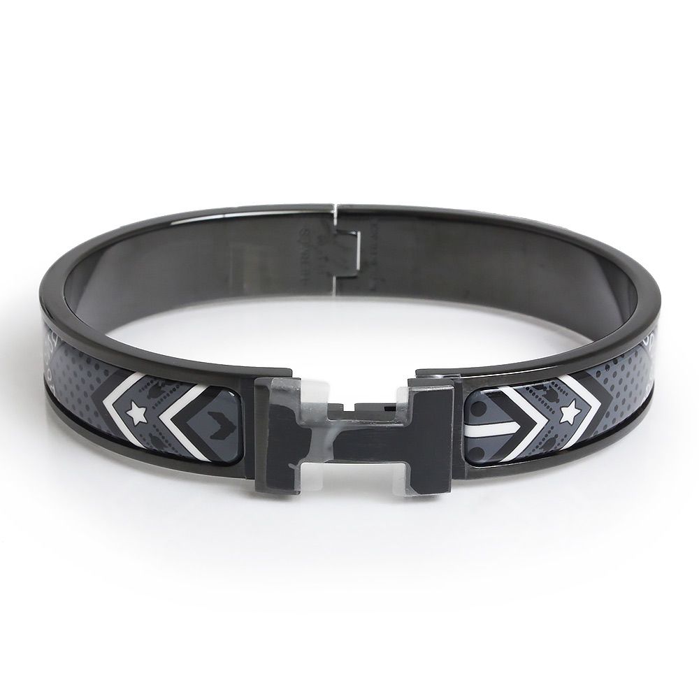 新品エルメス　エナメル 新品未使用 HERMES エルメス エナメルブレスレット 《クリックHH》 黒