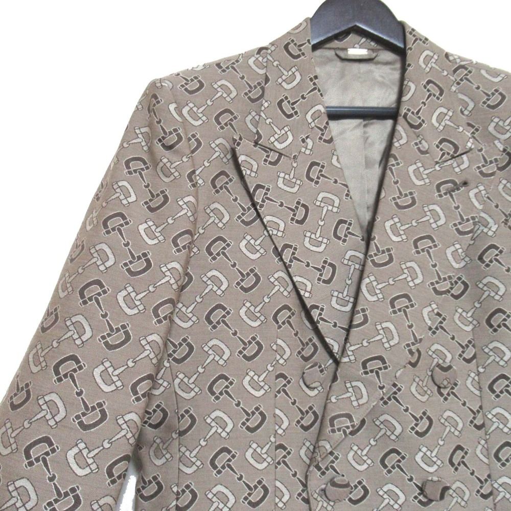 新品同様 GUCCI グッチ ホースビット柄 ジャガード ダブル