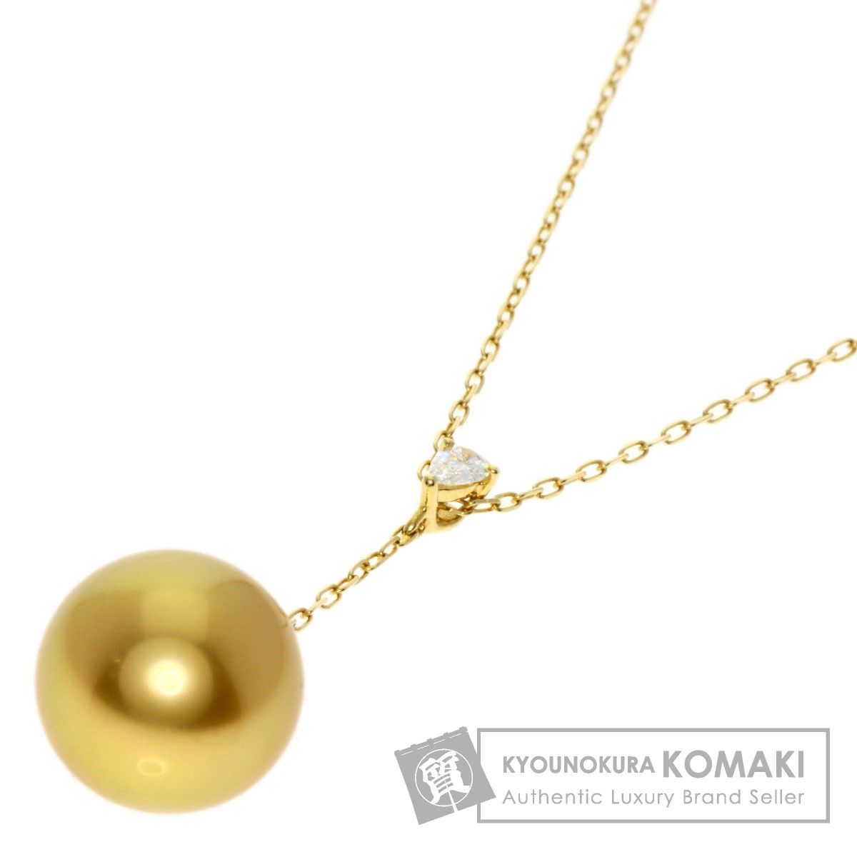 MIKIMOTO ミキモト ゴールデンパール 真珠 ダイヤモンド ネックレス