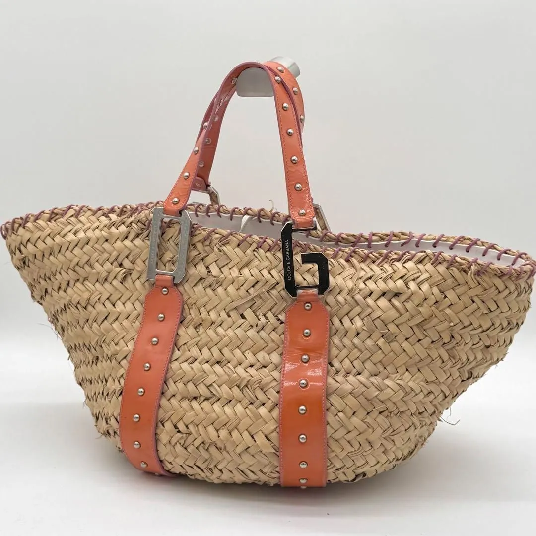 【超美品】DOLCE&GABBANA （ドルチェ＆ガッバーナ)かごバッグ 楽天市場】ドルチェ&ガッバーナ ラフィア2WAYバニティバッグ ブルー