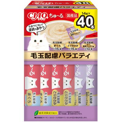 同梱不可 8個セット いなばペットフード ＣＩＡＯちゅーる 毛玉配慮バラエティ １４ｇ×４０Ｐ