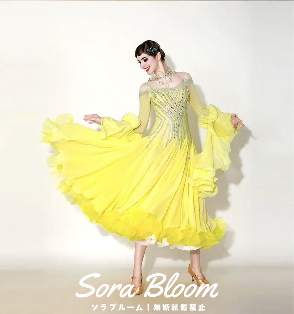 豪華ストーン付きスタンダードドレス★競技会やデモ、パーティーにオススメ！ 新品未使用豪華ストーン付きスタンダードドレス 競技会やデモでも輝く