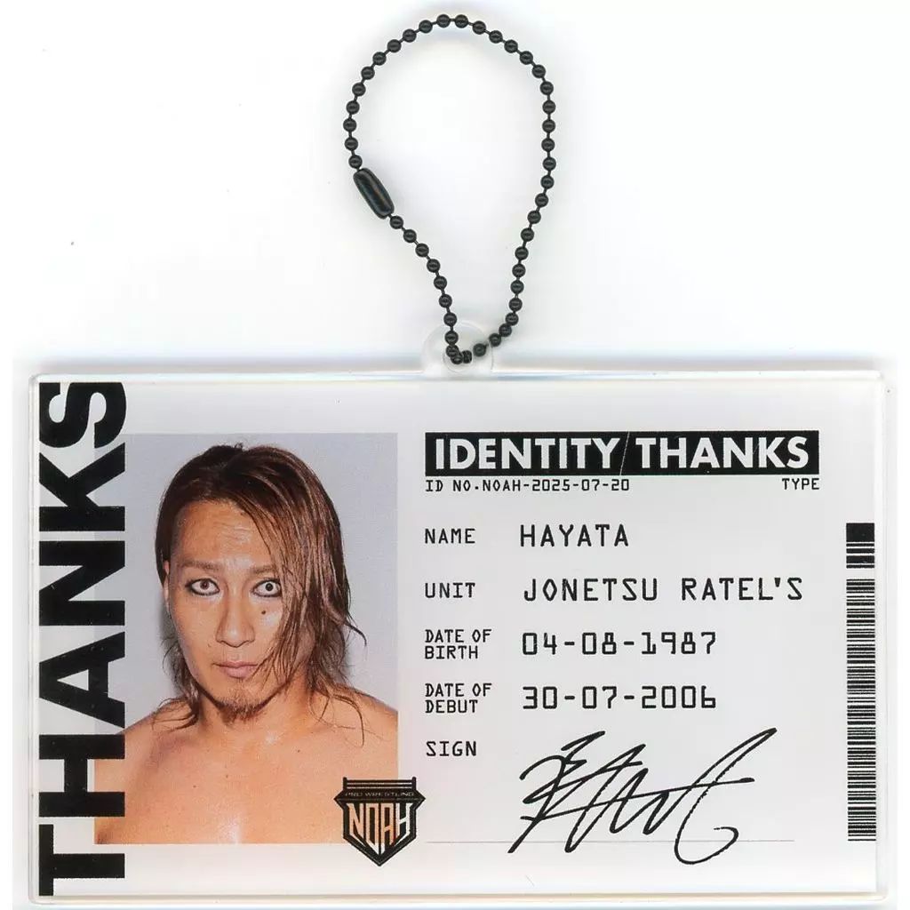 プロレスリング・ノア NOAH アクリルキーホルダー HAYATA 中古】キーホルダー HAYATA(プロレスリング・ノア) THANKS IDパス型