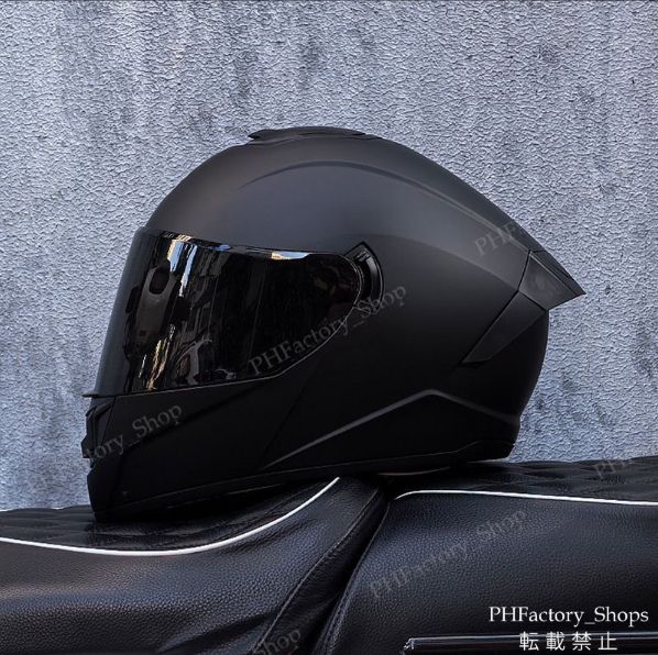フルフェイスヘルメット バイク ヘルメット DOT承認 バイクヘルメット 高耐久性 安全性 通気性 男女兼用 バイク用 マットブラック A40