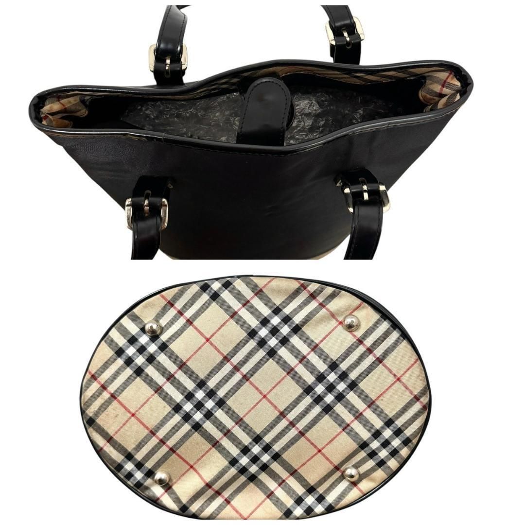 極美品 バーバリーブラックレーベル ノバチェック ロゴ トートバッグ イタリア製 BURBERRY BLUE LABEL バーバリーブルーレーベル☆トートバッグ ノバ