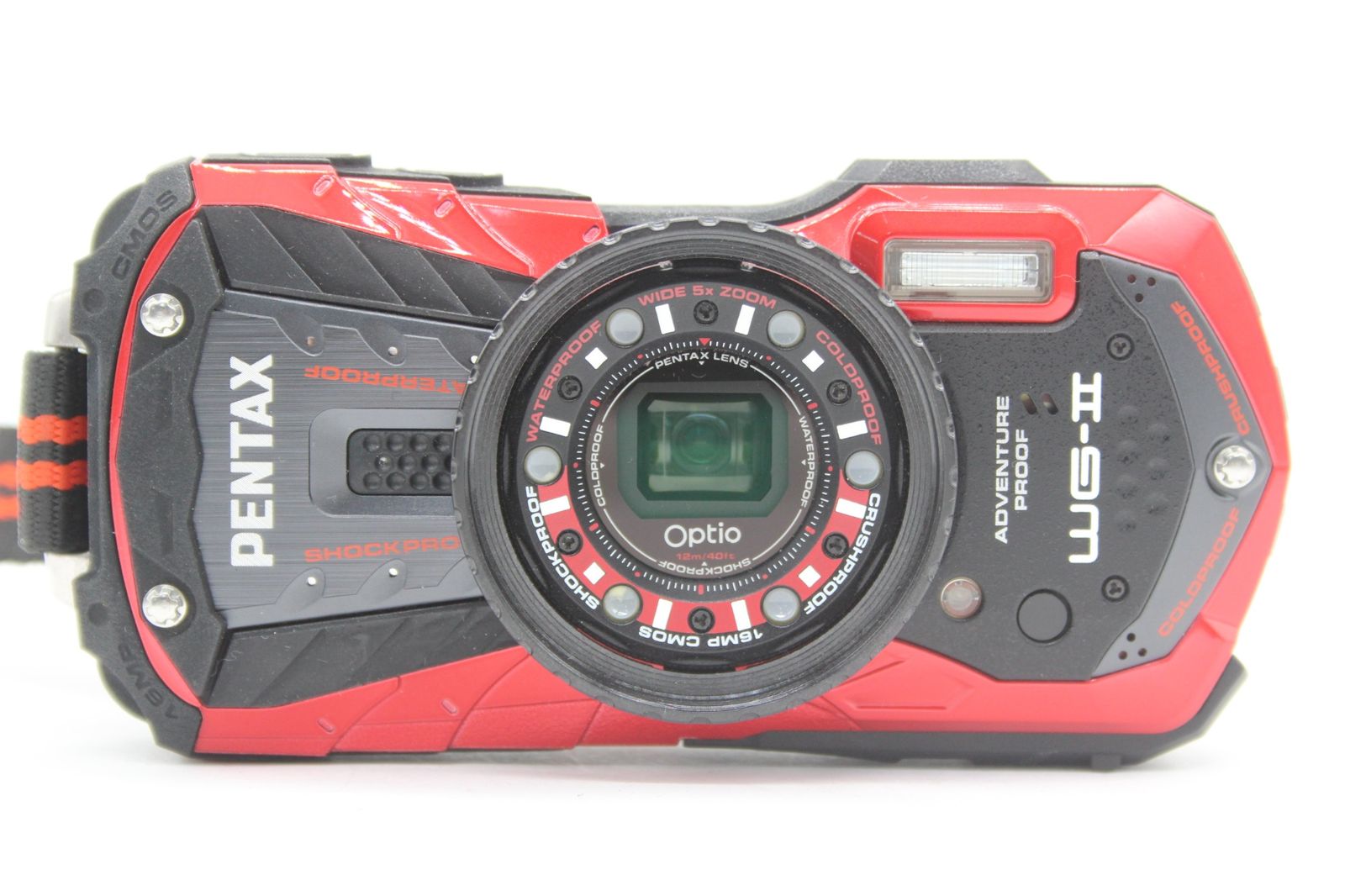 美品 返品保証】 ペンタックス Pentax WG-II レッド Wide 5x Zoom ケース バッテリー付き コンパクトデジタルカメラ s7545  - メルカリ