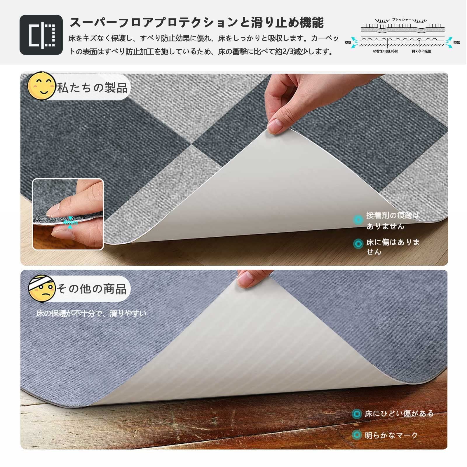 タイルカーペット ジョイントマット 吸着 30×30 90枚 約5畳 子供部屋