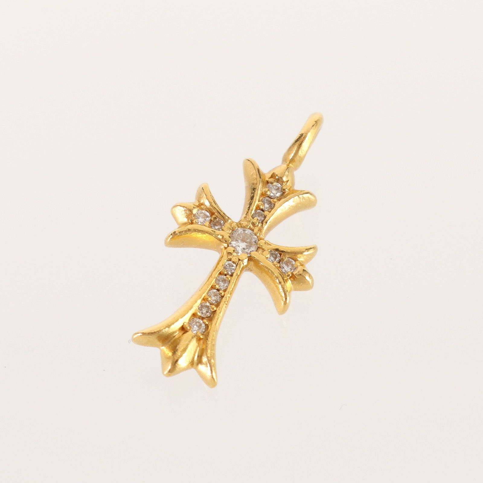 極美品 22K ペンダント トップ ゴールド 8.3g ダイヤモンド 0.4ct 金 