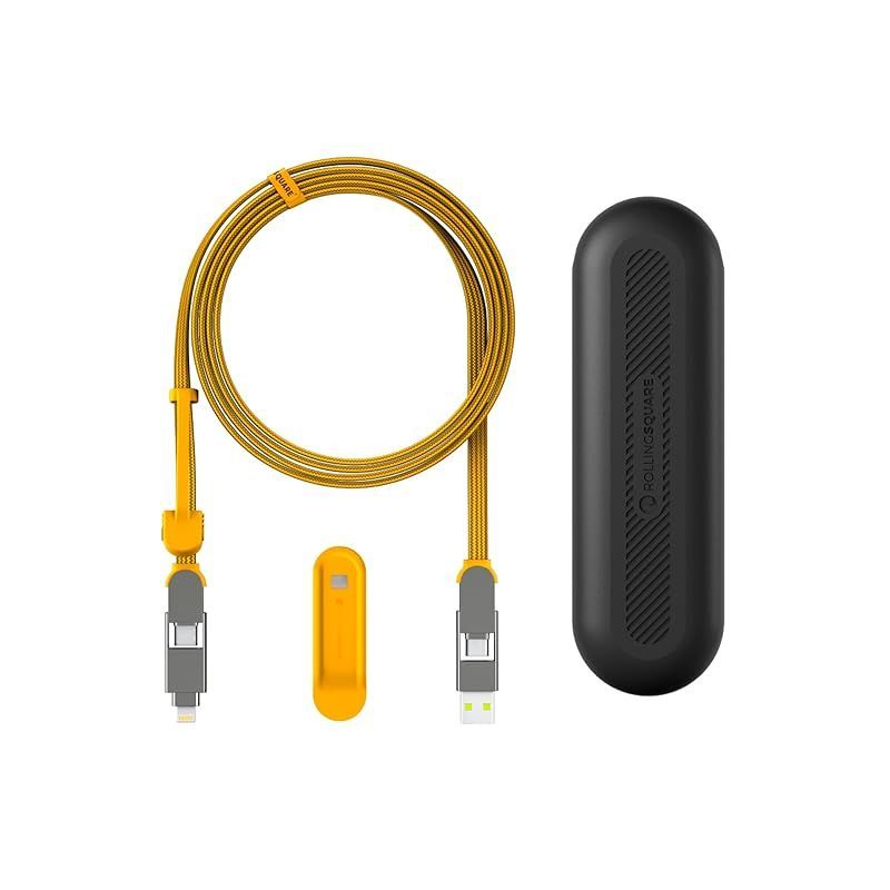 新着商品 Rolling Square inCharge XL 6in1 マルチ充電ケーブル 100Wの高速充電が なポータブルUSBケーブル 2m イエロー 0