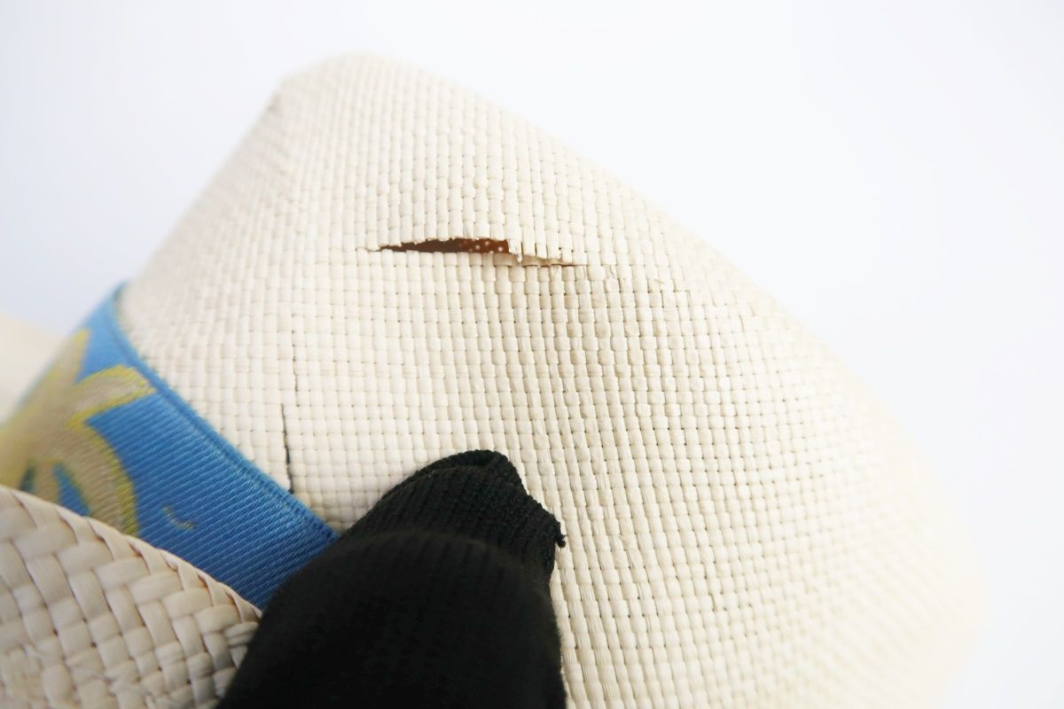 エルメスストローハット57 美品】HERMES エルメス ハット ストロー 帽子 57 服飾雑貨 小物