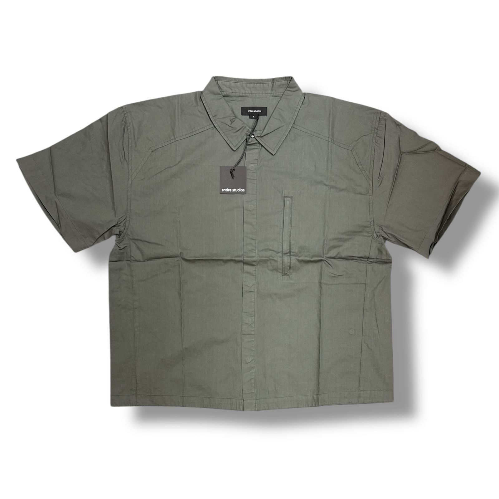 参考上代24200円 entire studios ZIP POCKET SHORT SLEEVE SHIRT 比翼 シャツ ES2269 エンタイアスタジオ ROCK 92420A1