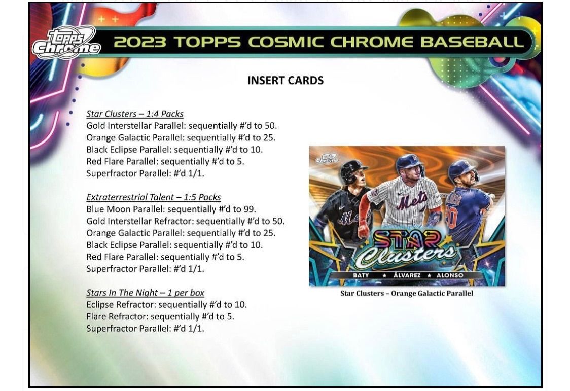 新品 未開封】2023 TOPPS COSMIC CHROME Hobby Baseball 1Box 未開封