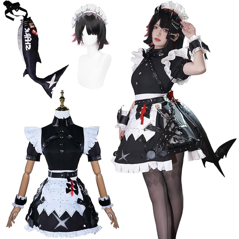 神併 エレン ジョー コスプレ ウィッグ付き ヴィクトリア家政 ゼンゼロ コスプレ衣装 大人用 仮装 文化祭 イベント コスチューム ステージ服 Ellen Joe cosplay エレン ジョー ウィッグ付き S