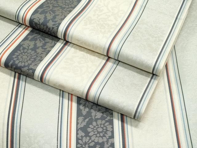 平和屋着物 上 本場筑前博多織 六通柄袋帯 草花間道 CZAA3921s5