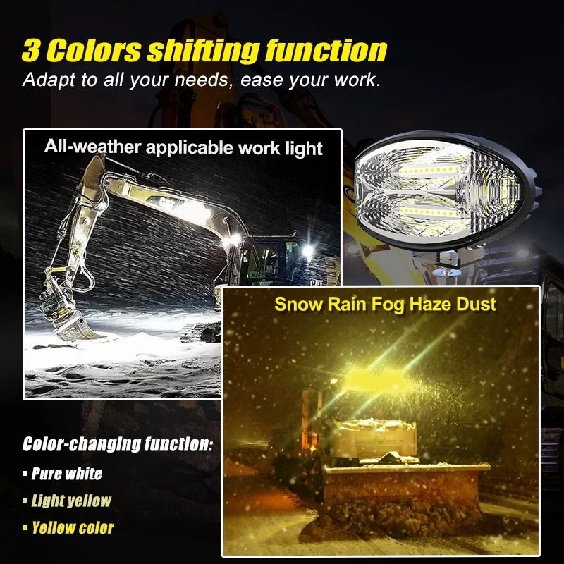 OLEDONE ALL-Weather LED Work Light WD-A080 全天候型 LED作業灯 3色切り替えタイプ ホワイト オレンジ除雪車 作業車 トラクター など
