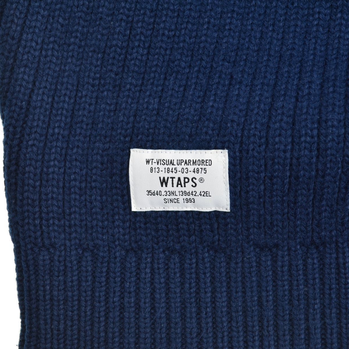 WTAPS】22AW 222MADT-KNM03 COMMANDER / SWEATER / POLY / NAVY長袖 