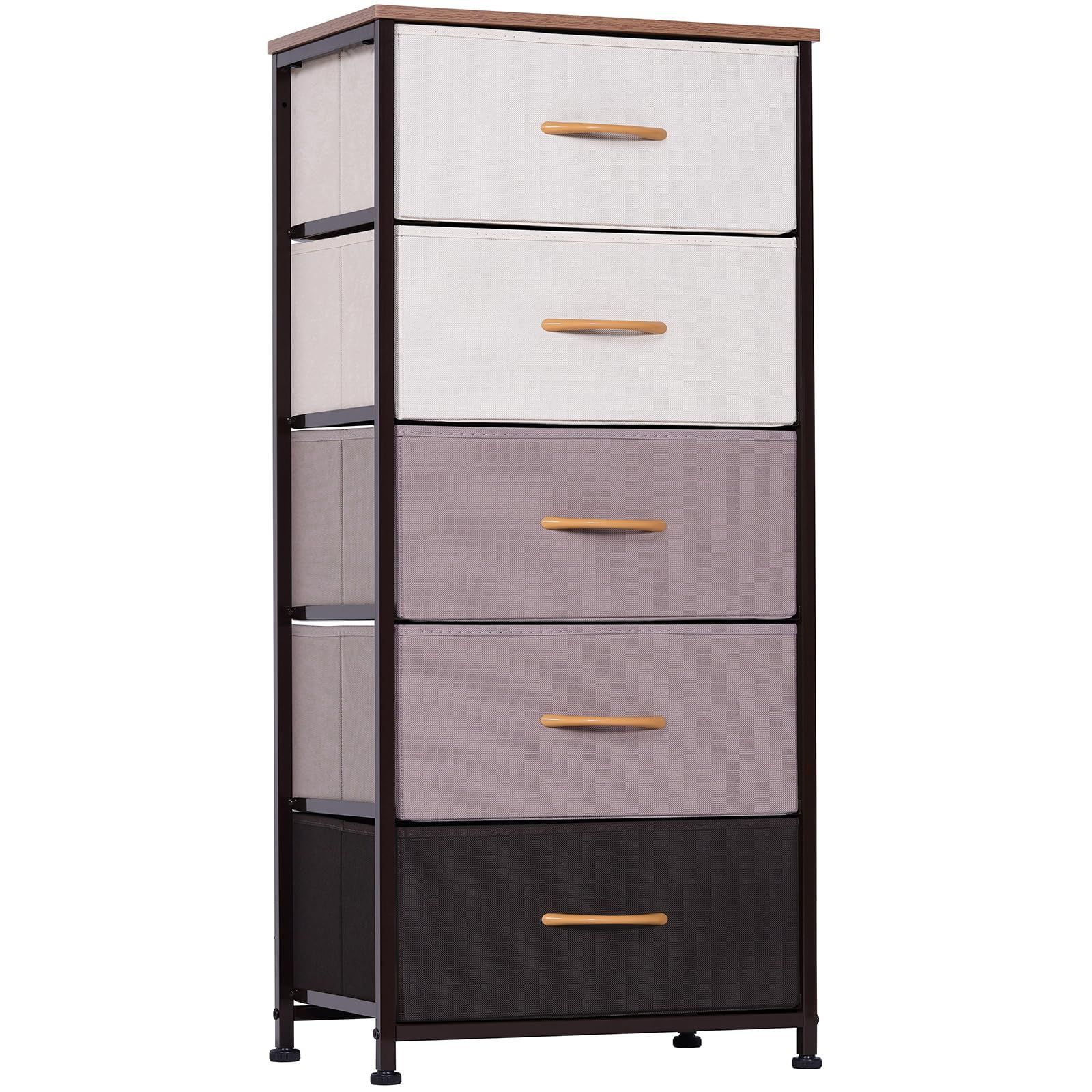 商品 5段 転倒防止 幅45×奥行29.8×高さ98cm 一人暮らし シンプル 引き出し 布製 タオル 脱衣所収納 スリムストッカー 隙間収納 タンス チェスト LYNCOHOME
