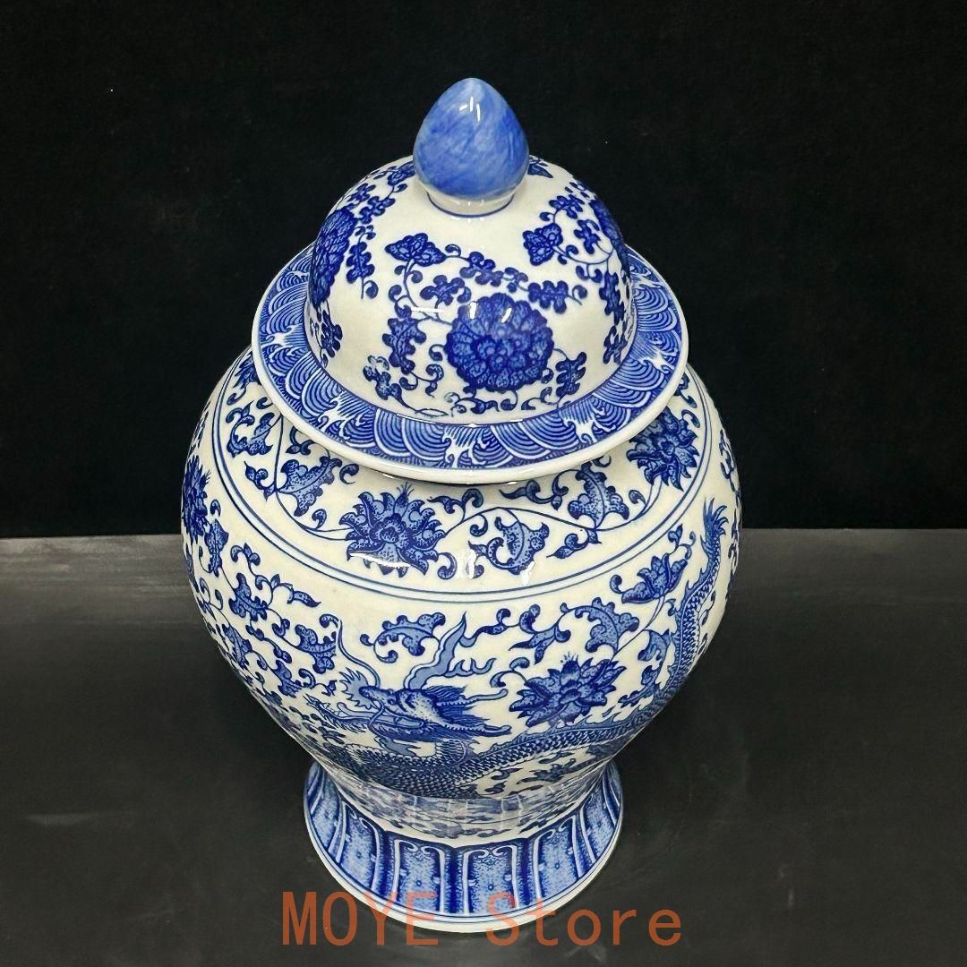 清康熙黄地竜紋纏枝将軍缶瓶  景徳鎮 陶磁器 装飾品 現代工芸品 美術品 置物 清乾隆青花磁器龍紋将軍缶 景徳鎮 陶磁器 装飾品 現代工芸品