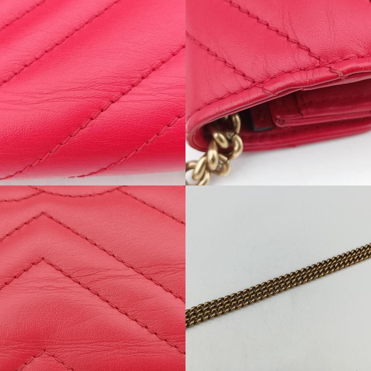 グッチGucciGGマーモントレッドレザー474575