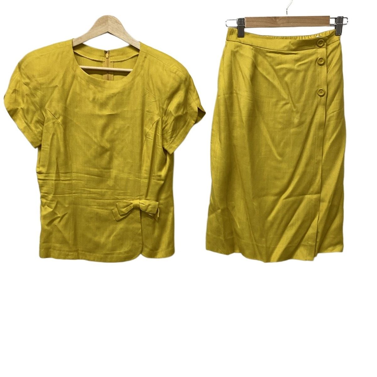 JUN ASHIDA ジュンアシダ スカートセットアップ レディース - イエロー ショート丈|ひざ丈