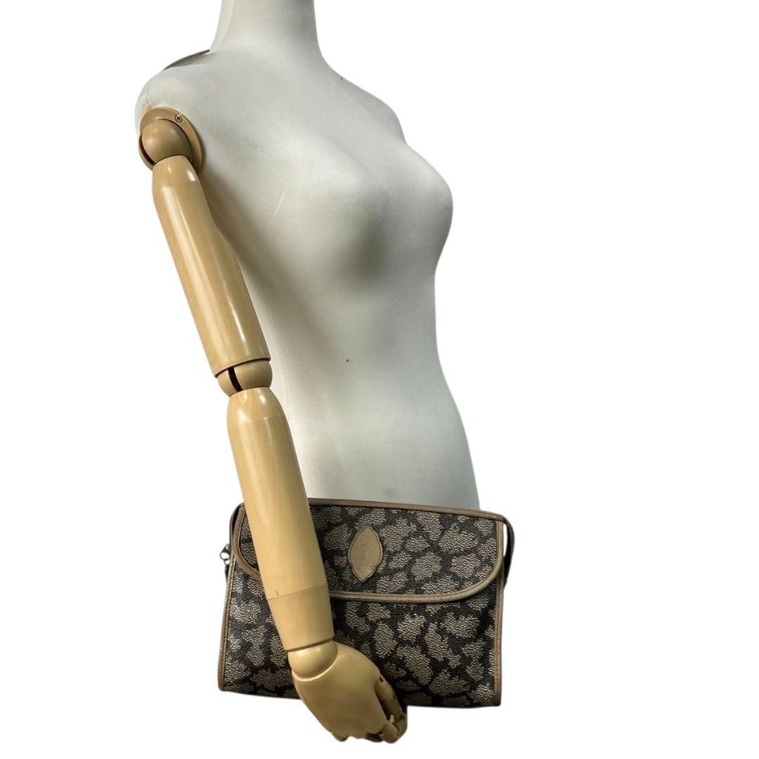 希少 極美品 イヴサンローラン ボストンバッグ ポーチPVC アニマル柄