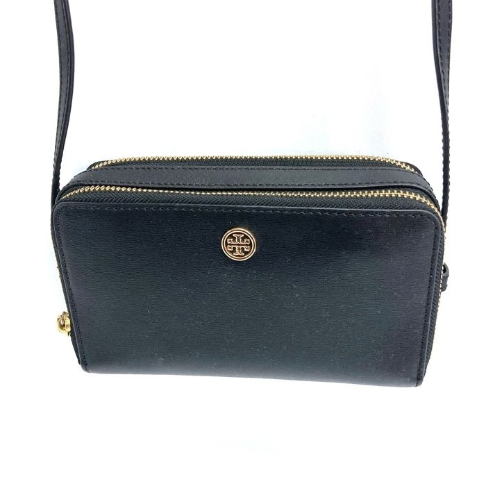 【美品】トリーバーチ ペリーボンベ ショルダーバッグ ダブルジップ ブラック TORY BURCH トリーバーチ バッグ レザー ダブルジップ ペリー