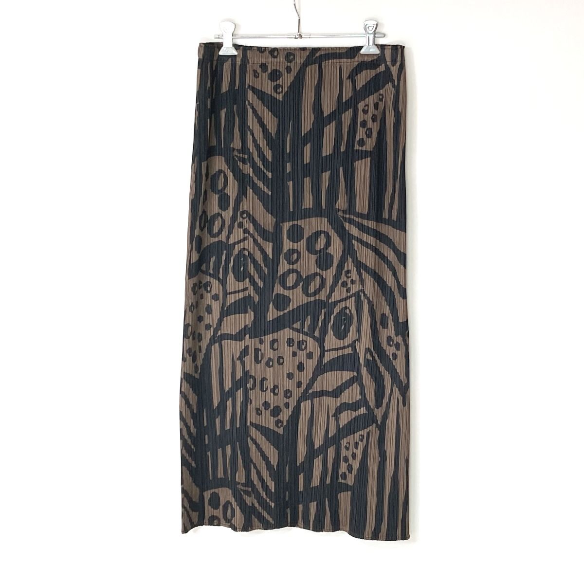 ISSEY MIYAKE イッセイミヤケ PLEATS PLEASE プリーツスカート PP33-JG745 ブラウン×ブラック サイズ 5 レディース