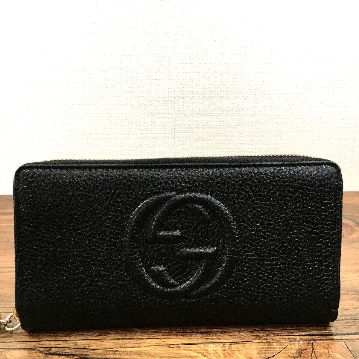 最上の品質な ジップウォレット GUCCI 未使用品 598187 291 黒 長財布